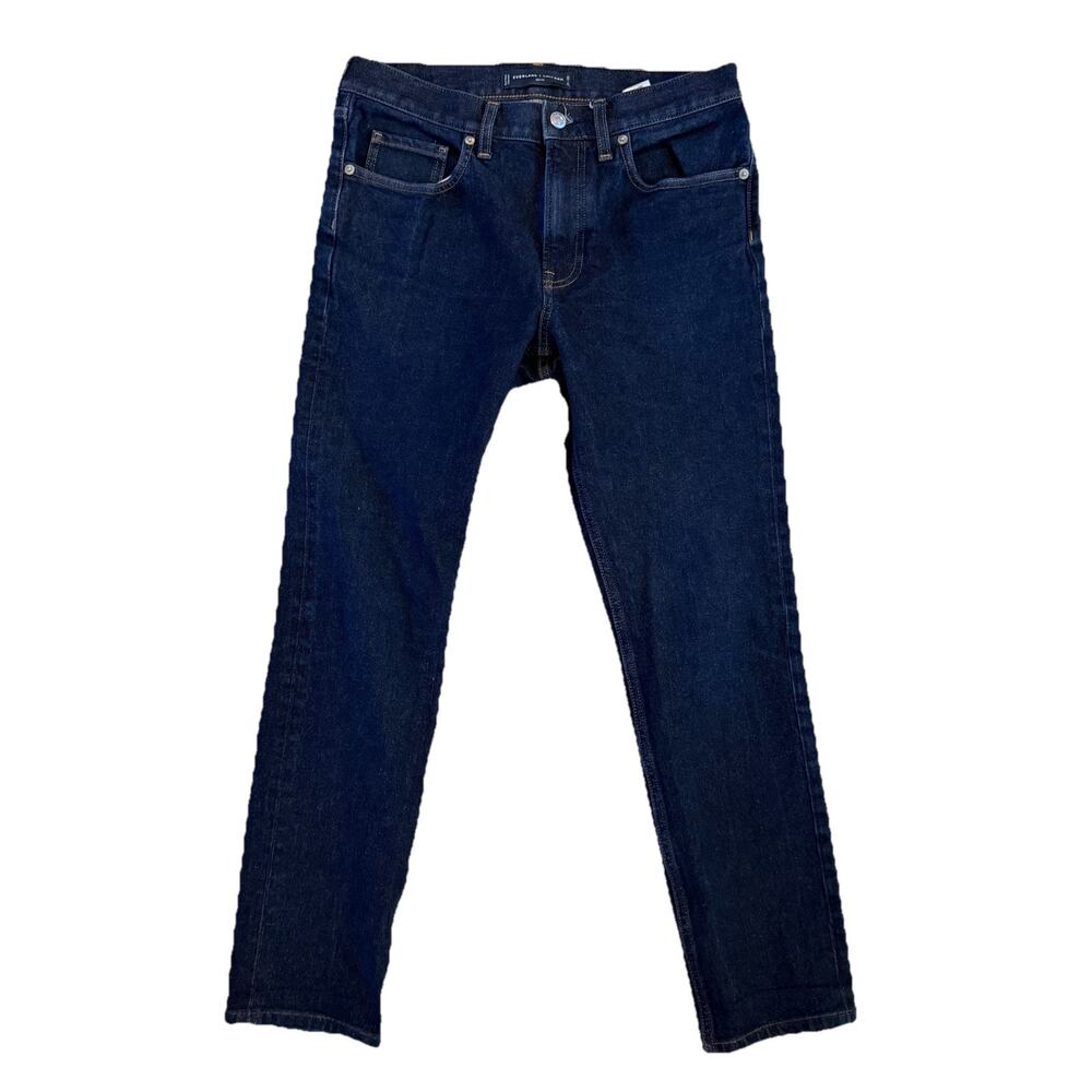 Everlane Uniform Jeans Mens 30x30 Slim Fit Straight Leg Dark Blue Organic Denim